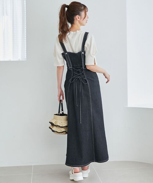 MAJESTIC LEGON（マジェスティックレゴン）の「レディシルエットステッチキャミワンピ（ワンピース・レディース・ブルー/ブラック・MEDIUM）」の13枚目の写真