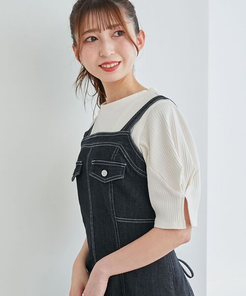 MAJESTIC LEGON（マジェスティックレゴン）の「レディシルエットステッチキャミワンピ（ワンピース・レディース・ブルー/ブラック・MEDIUM）」の16枚目の写真