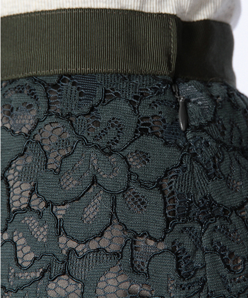 NOLLEY’S（ノーリーズ）の「S フラワーレーススカート 【InRed/MORE掲載】（スカート・レディース・オフホワイト/ダークグリーン/ブラック・38/36）」の13枚目の写真