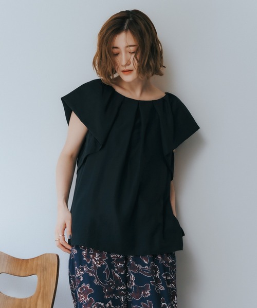 YECCA VECCA(イェッカヴェッカ)の「フレアブラウス(シャツ/ブラウス・レディース・ブラック/ライトブルー/オフホワイト・FREE)」の5枚目の写真