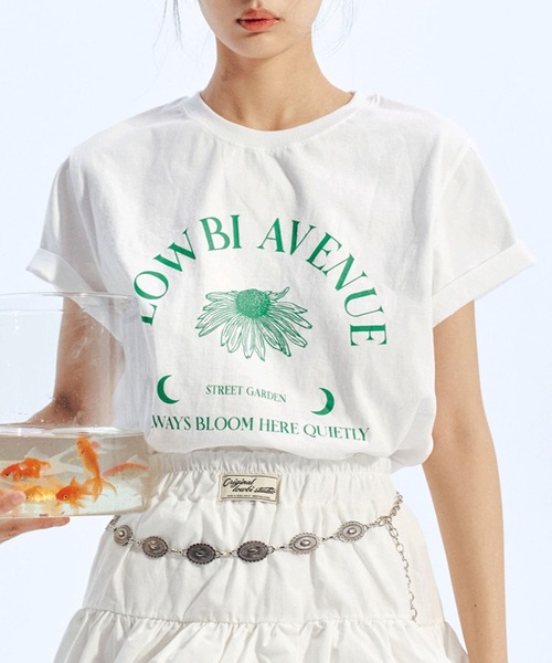 LOWBI（ロウビ）の「LOWBI／ダンデライオンT（Tシャツ/カットソー・レディース・ネイビー/その他1/その他2・FREE）」の2枚目の写真