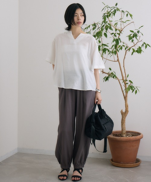 SUGAR ROSE（シュガーローズ）の「SUGAR ROSE ソフトパラシュートパンツ（その他パンツ・レディース・ベージュ/ブラック/チャコールグレー・FREE）」の8枚目の写真