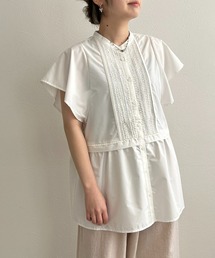 ペプラム切替ブラウス