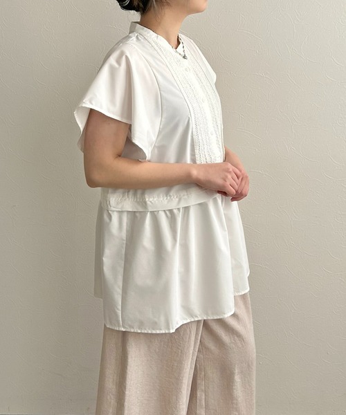 LHELBIE（レルビエ）の「ペプラム切替ブラウス（シャツ/ブラウス・レディース・ブラック/ブラウン/ホワイト・M）」の6枚目の写真