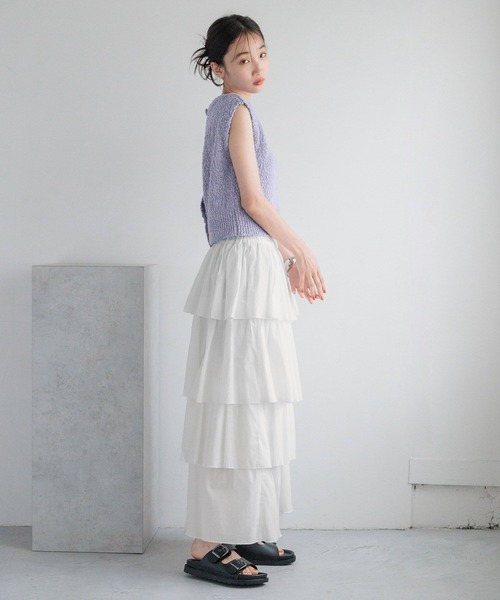 LOWRYS FARM（ローリーズファーム）の「ブークレバックオープンベスト 136323（ベスト・レディース・パープル/ブラック/ブルー/アイボリー・FREE）」の8枚目の写真