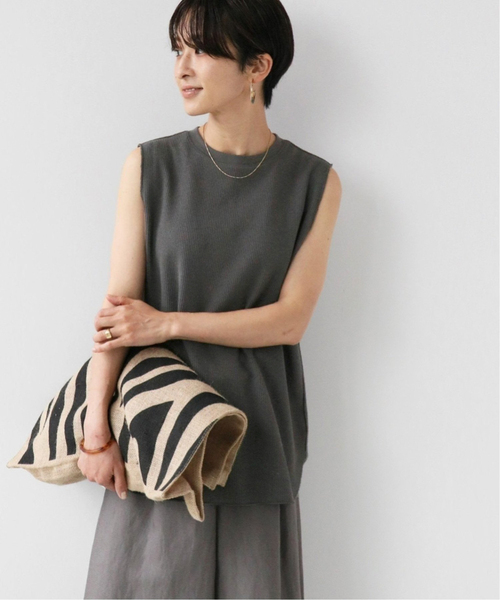 JOURNAL STANDARD relume（ジャーナルスタンダード　レリューム）の「《追加3》TCワッフルノースリーブ（Tシャツ/カットソー・レディース・ベージュ系その他/ホワイト/ブルー/チャコールグレー/ストーン/ブラック/バーガンディー・FREE）」の19枚目の写真