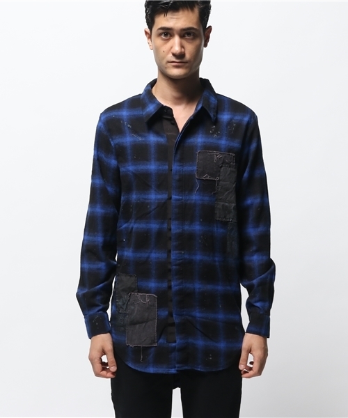 DANKE SCHON（ダンケシェーン）の「DankeSchon/ダンケシェーン/RepairCheck L/S Shirts（シャツ/ブラウス・メンズ・ブルー/レッド・FREE）」の3枚目の写真