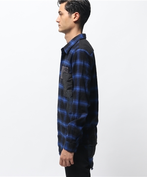 DANKE SCHON（ダンケシェーン）の「DankeSchon/ダンケシェーン/RepairCheck L/S Shirts（シャツ/ブラウス・メンズ・ブルー/レッド・FREE）」の4枚目の写真