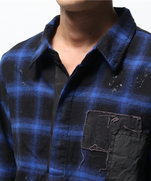 DANKE SCHON（ダンケシェーン）の「DankeSchon/ダンケシェーン/RepairCheck L/S Shirts（シャツ/ブラウス・メンズ・ブルー/レッド・FREE）」の6枚目の写真