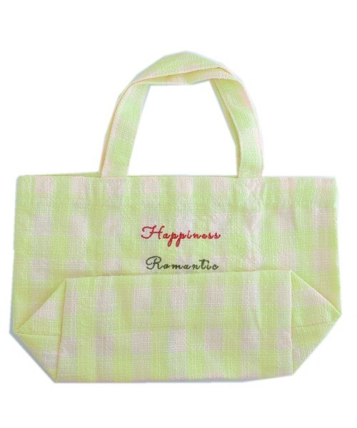 VIBGYOR Women（ヴィブジョー　ウィメン）の「【urge select】ギンガムチェック リボン柄 刺繍 ミニ トートバッグ（トートバッグ・レディース・ピンク/ブラック/グリーン・FREE）」の16枚目の写真