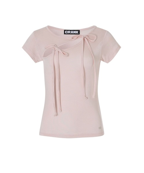 CRANK（クランク）の「CRANK／ストリングスリットT（Tシャツ/カットソー・レディース・ピンク/ブラック・FREE）」の11枚目の写真