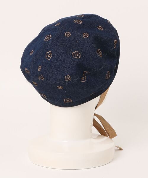 kaorinomori（カオリノモリ）の「kaorinomori フラワーコスベレー / カオリノモリ（ハンチング/ベレー帽・レディース・ネイビー/イエロー・M/57.5cm）」の3枚目の写真