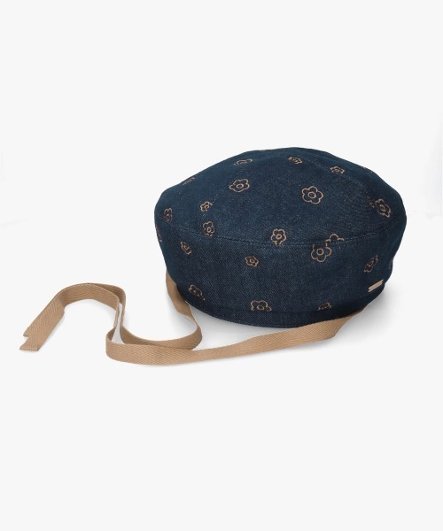 kaorinomori（カオリノモリ）の「kaorinomori フラワーコスベレー / カオリノモリ（ハンチング/ベレー帽・レディース・ネイビー/イエロー・M/57.5cm）」の2枚目の写真