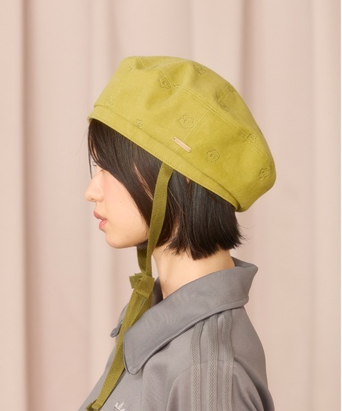 kaorinomori（カオリノモリ）の「kaorinomori フラワーコスベレー / カオリノモリ（ハンチング/ベレー帽・レディース・ネイビー/イエロー・M/57.5cm）」の19枚目の写真