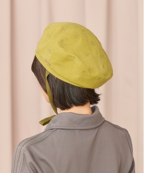 kaorinomori（カオリノモリ）の「kaorinomori フラワーコスベレー / カオリノモリ（ハンチング/ベレー帽・レディース・ネイビー/イエロー・M/57.5cm）」の18枚目の写真