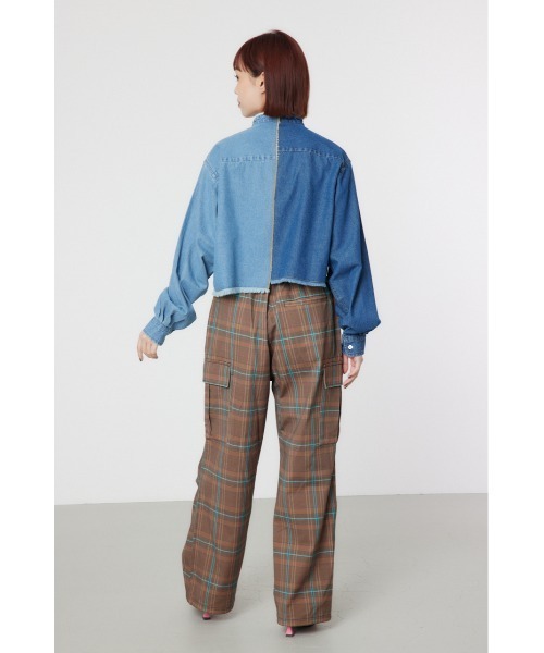 RODEO CROWNS WIDE BOWL(ロデオクラウンズワイドボウル)の「リボンクロップドシャツ(シャツ/ブラウス・レディース・ブラック系その他/ブルー/ホワイト・FREE)」の9枚目の写真