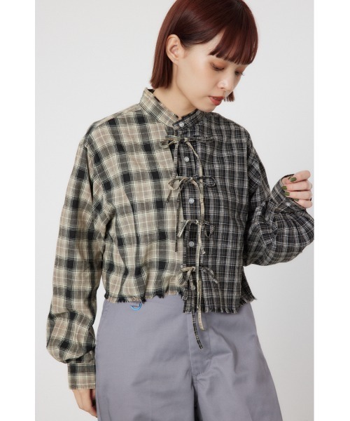 RODEO CROWNS WIDE BOWL(ロデオクラウンズワイドボウル)の「リボンクロップドシャツ(シャツ/ブラウス・レディース・ブラック系その他/ブルー/ホワイト・FREE)」の15枚目の写真