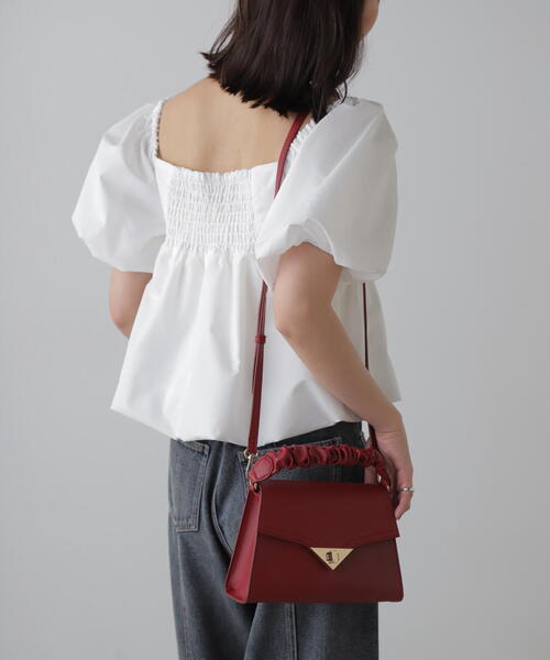 FREE'S MART（フリーズマート）の「◆レトロカーブバッグ（ショルダーバッグ・レディース・ブラック/レッド・ﾌﾘ-）」の6枚目の写真