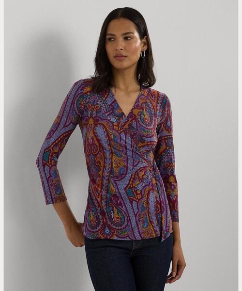 ラルフローレン フローラル リネン ジャージー タイネック トップ ブラウス ラルフローレン フローラル リネン ジャージー タイネック トップ