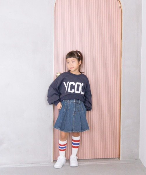 LOWRYS FARM(ローリーズファーム)の「BIGロゴプルオーバーLS 142507(Tシャツ/カットソー・キッズ・ネイビー/オレンジ/パープル/グレー・110cm/120cm/130cm/140cm/150cm)」の3枚目の写真