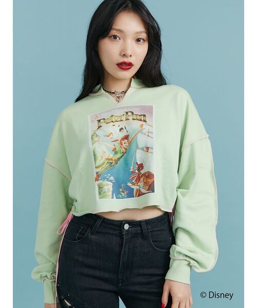 jouetie（ジュエティ）の「【ディズニーコレクション】サイドリボンクロップドプルオーバー（スウェット・レディース・レッド/グリーン/グレー・MEDIUM）」の5枚目の写真