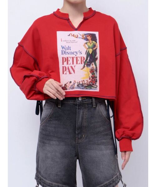 jouetie（ジュエティ）の「【ディズニーコレクション】サイドリボンクロップドプルオーバー（スウェット・レディース・レッド/グリーン/グレー・MEDIUM）」の3枚目の写真