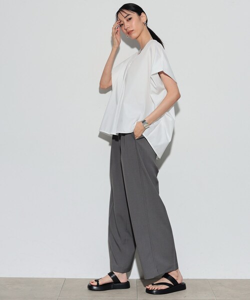 GALLEST(ギャレスト)の「◆イージーストレートワイドパンツ(その他パンツ・レディース・ベージュ系その他6/ブラック/チャコールグレー/ブラック系2・34/36/38/40)」の4枚目の写真