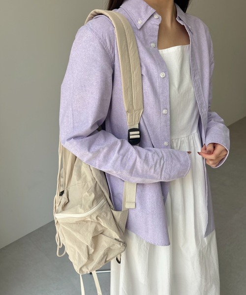 Ada.（エイダ）の「ドローストリング ナイロン リュックサック/ナップザック（バックパック/リュック・レディース・ブラック/ライトブルー/ベージュ/ホワイト・FREE）」の11枚目の写真