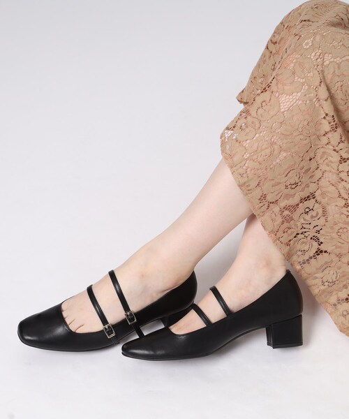 ESPERANZA（エスペランサ）の「ダブルストラップパンプス（パンプス・レディース・アイボリー/ブラック/ブラック系1・22.5cm/23.0cm/23.5cm/24.0cm/24.5cm/22.0cm）」の13枚目の写真