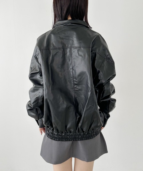 CLEA（クレア）の「BIGポケットオーバーサイズPUブルゾン（ブルゾン・レディース・ブラウン/ブラック・FREE）」の11枚目の写真