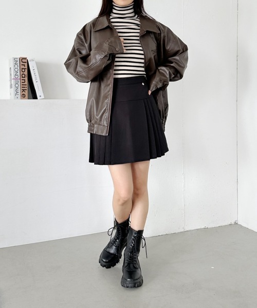 CLEA（クレア）の「BIGポケットオーバーサイズPUブルゾン（ブルゾン・レディース・ブラウン/ブラック・FREE）」の5枚目の写真