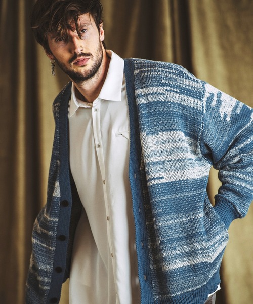 NO ID.(ノーアイディ)の「【NO ID.】Cotton Knit Reversible V-Neck Cardigan / コットン ニット リバーシブル Vネック カーディガン(カーディガン/ボレロ・メンズ・アイボリー/ブルーグレー/ブラック・ONE SIZE)」の3枚目の写真