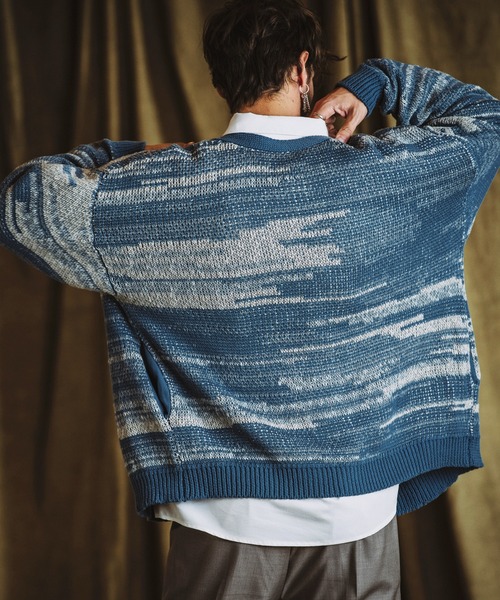 NO ID.(ノーアイディ)の「【NO ID.】Cotton Knit Reversible V-Neck Cardigan / コットン ニット リバーシブル Vネック カーディガン(カーディガン/ボレロ・メンズ・アイボリー/ブルーグレー/ブラック・ONE SIZE)」の5枚目の写真