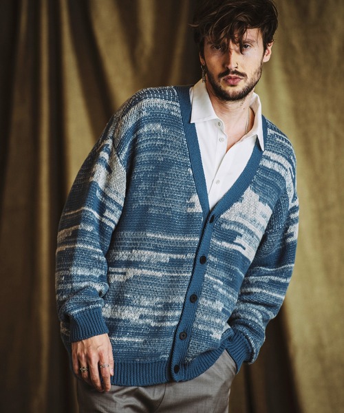 NO ID.(ノーアイディ)の「【NO ID.】Cotton Knit Reversible V-Neck Cardigan / コットン ニット リバーシブル Vネック カーディガン(カーディガン/ボレロ・メンズ・アイボリー/ブルーグレー/ブラック・ONE SIZE)」の6枚目の写真