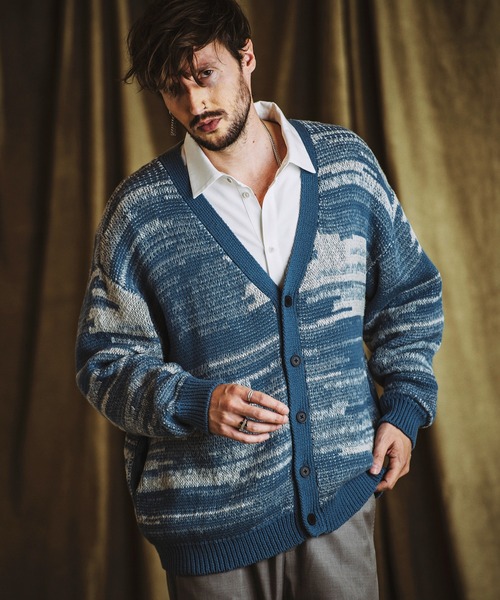 NO ID.(ノーアイディ)の「【NO ID.】Cotton Knit Reversible V-Neck Cardigan / コットン ニット リバーシブル Vネック カーディガン(カーディガン/ボレロ・メンズ・アイボリー/ブルーグレー/ブラック・ONE SIZE)」の7枚目の写真