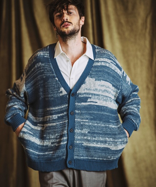NO ID.(ノーアイディ)の「【NO ID.】Cotton Knit Reversible V-Neck Cardigan / コットン ニット リバーシブル Vネック カーディガン(カーディガン/ボレロ・メンズ・アイボリー/ブルーグレー/ブラック・ONE SIZE)」の8枚目の写真