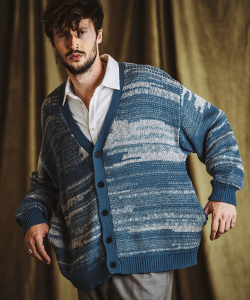 NO ID.(ノーアイディ)の「【NO ID.】Cotton Knit Reversible V-Neck Cardigan / コットン ニット リバーシブル Vネック カーディガン(カーディガン/ボレロ・メンズ・アイボリー/ブルーグレー/ブラック・ONE SIZE)」の9枚目の写真