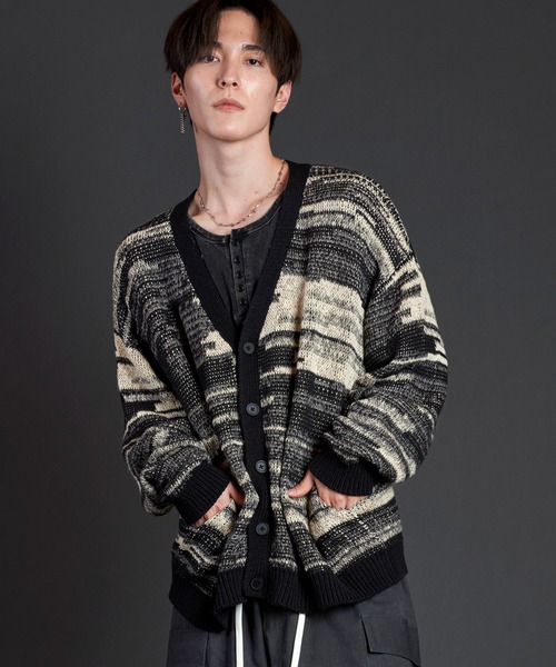 NO ID.(ノーアイディ)の「【NO ID.】Cotton Knit Reversible V-Neck Cardigan / コットン ニット リバーシブル Vネック カーディガン(カーディガン/ボレロ・メンズ・アイボリー/ブルーグレー/ブラック・ONE SIZE)」の20枚目の写真