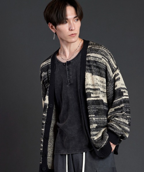 NO ID.(ノーアイディ)の「【NO ID.】Cotton Knit Reversible V-Neck Cardigan / コットン ニット リバーシブル Vネック カーディガン(カーディガン/ボレロ・メンズ・アイボリー/ブルーグレー/ブラック・ONE SIZE)」の22枚目の写真