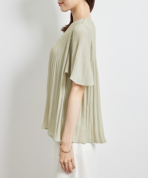 ROPE' PICNIC(ロペピクニック)の「楽キレイ カップ付きプリーツブラウス(シャツ/ブラウス・レディース・ブルー/ベージュ/ダークブラウン・36/38)」の20枚目の写真