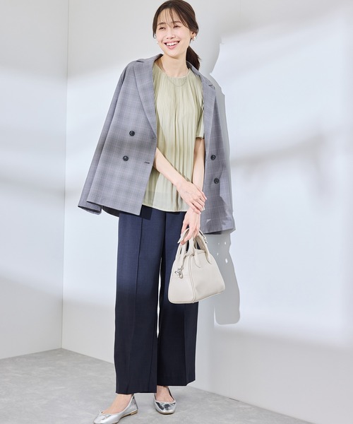 セール】楽キレイ カップ付きプリーツブラウス（シャツ/ブラウス