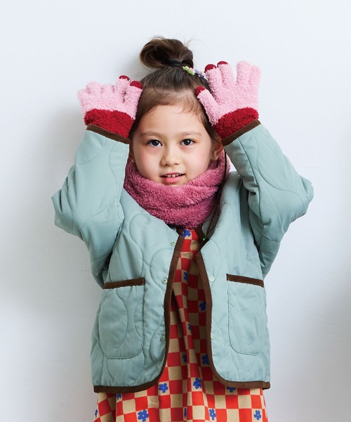 BIG FIELD（ビッグフィールド）の「コットンキャンディニット手袋(スマホ対応)（手袋・キッズ・チャコール/ベージュ/ピンク・S/M）」の8枚目の写真