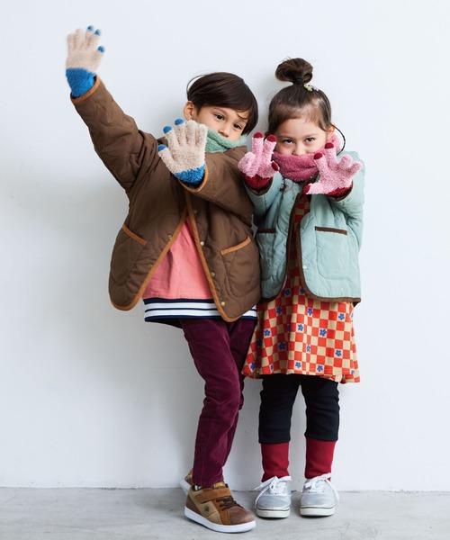 BIG FIELD（ビッグフィールド）の「コットンキャンディニット手袋(スマホ対応)（手袋・キッズ・チャコール/ベージュ/ピンク・S/M）」の14枚目の写真