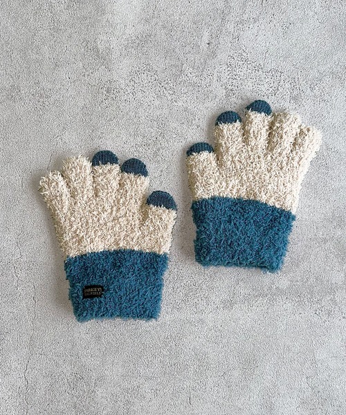 BIG FIELD（ビッグフィールド）の「コットンキャンディニット手袋(スマホ対応)（手袋・キッズ・チャコール/ベージュ/ピンク・S/M）」の6枚目の写真