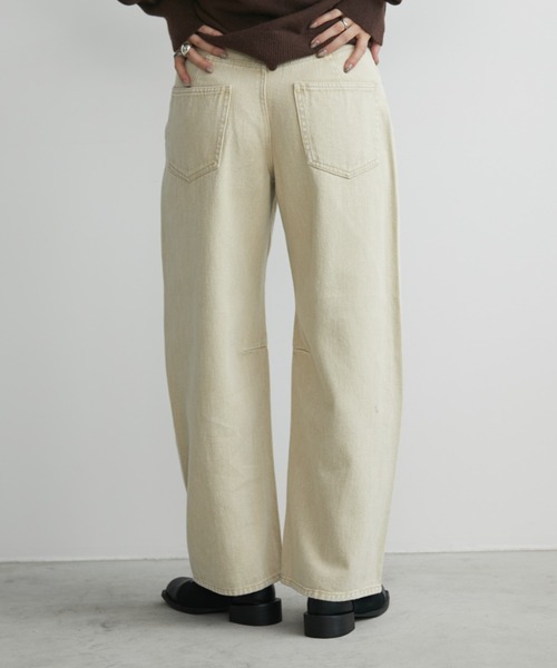 Aunt Marie's（アントマリーズ）の「ヴィンテージライクバレルカーブパンツ（デニムパンツ・レディース・ベージュ/ブラウン・S/M/L）」の16枚目の写真