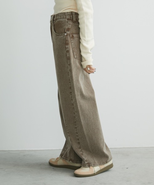 Aunt Marie's（アントマリーズ）の「ヴィンテージライクバレルカーブパンツ（デニムパンツ・レディース・ベージュ/ブラウン・S/M/L）」の19枚目の写真