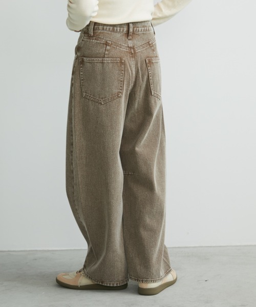 Aunt Marie's（アントマリーズ）の「ヴィンテージライクバレルカーブパンツ（デニムパンツ・レディース・ベージュ/ブラウン・S/M/L）」の20枚目の写真