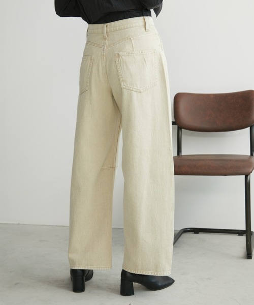 Aunt Marie's（アントマリーズ）の「ヴィンテージライクバレルカーブパンツ（デニムパンツ・レディース・ベージュ/ブラウン・S/M/L）」の10枚目の写真