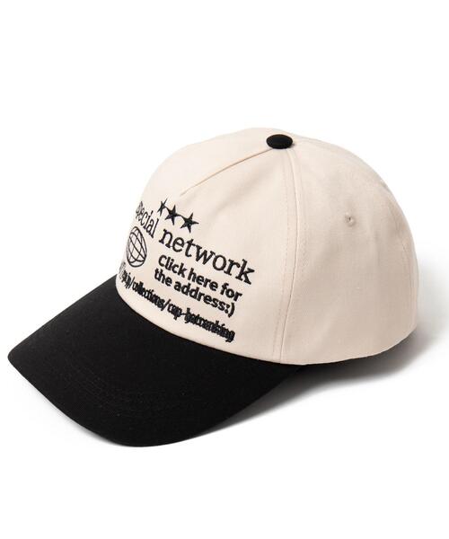 WEGO(ウィゴー)の「WEGO/ロゴ刺繍バイカラーキャップ(キャップ・レディース・ライトピンク/ブラック/ブラウン/ネイビー・FREE)」の6枚目の写真