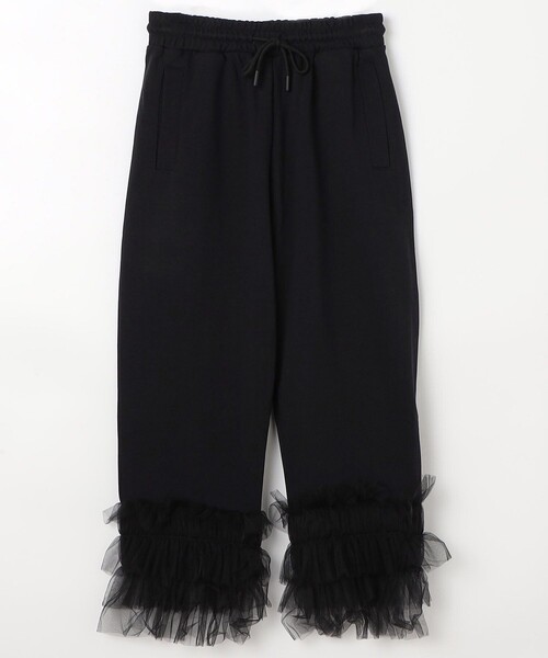 VIVIANO(ヴィヴィアーノ)の「VIVIANO/ヴィヴィアーノ Tulle Sweat Pants / VS-AW24-CS08 / スウェットパンツ(スウェットパンツ・レディース・ブラック・MEDIUM)」の1枚目の写真